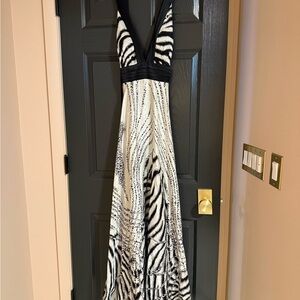 Zebra Print Maxi Gown